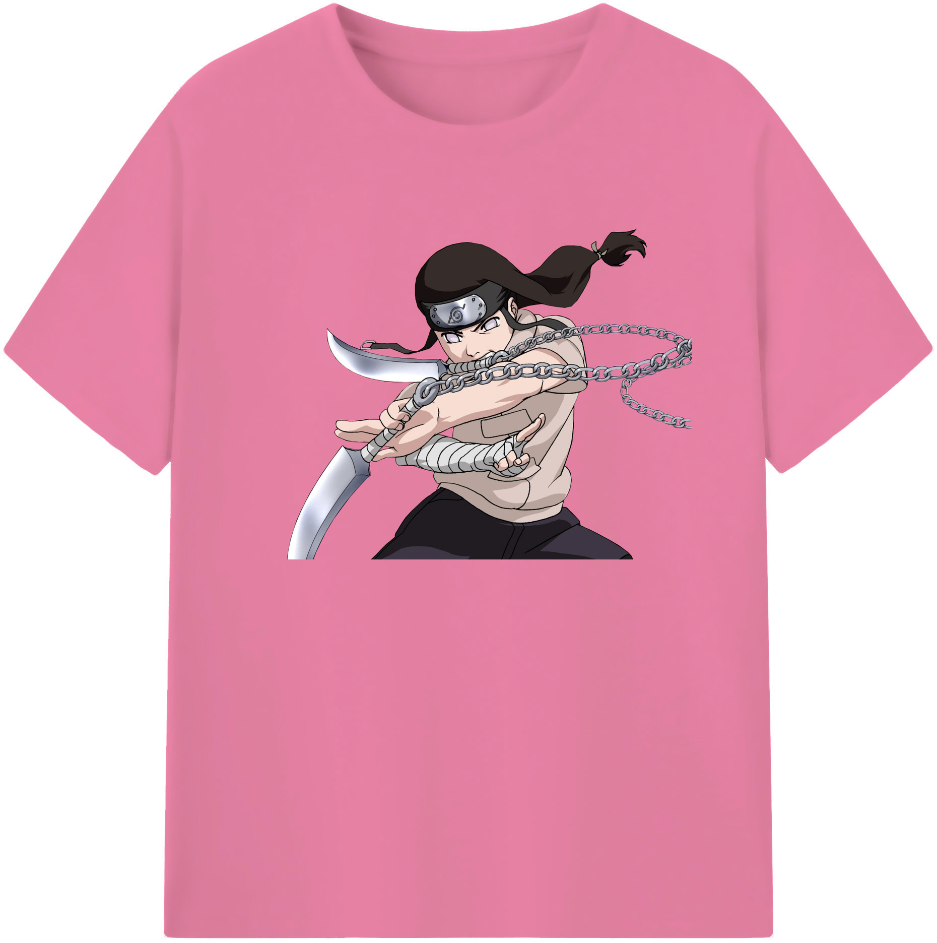 （画像用） NARUTO -ナルト- 日向ネジ Hyūga Neji 綿100％半袖Tシャツ（フロントプリント）